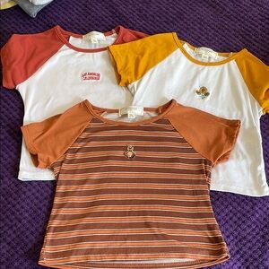 Orange and Brown Short Sleeve Tees Casual Collection